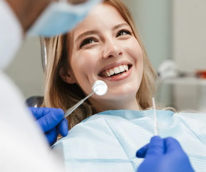 Picture of a woman getting a dental check up