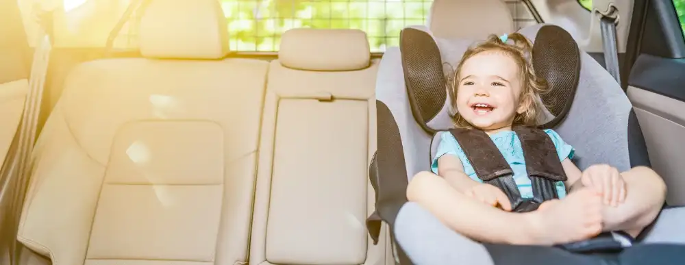 Child sitting in a car seat