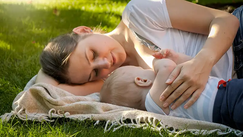 Mother breastfeeding a child